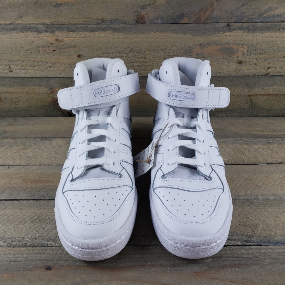 adidas Men's Forum Mid Leather upper Shoes Sneakers White - Picture 4 of 11